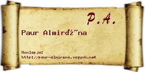 Paur Almiréna névjegykártya